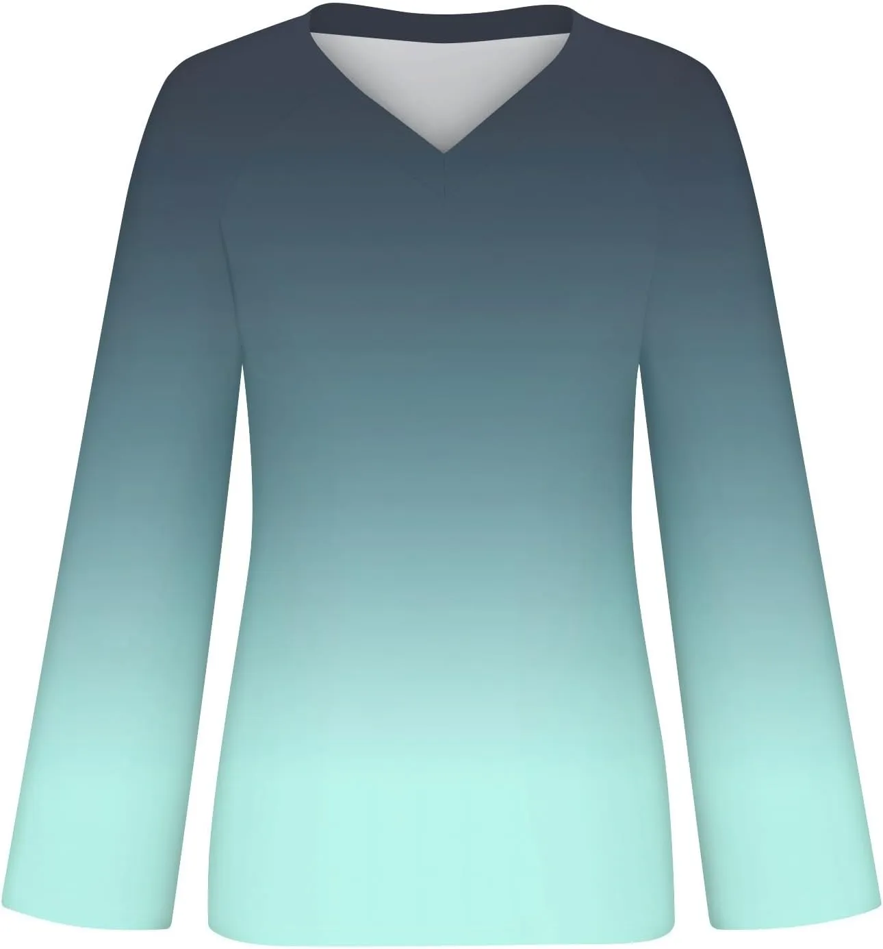 Trendy V - Neck Women's Gradient Printed Five - Point - Sleeved Garment Female's Core T Shirts for The Coming Summer 2025