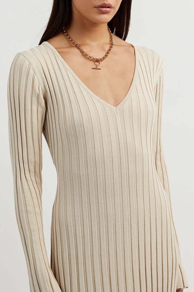 Vestido Serena em Malha Decote V