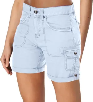 Womens Cargo Hiking Shorts Summer Casual High Waist Lightweight Cargo Shorts Althletic Workout Short with Pockets