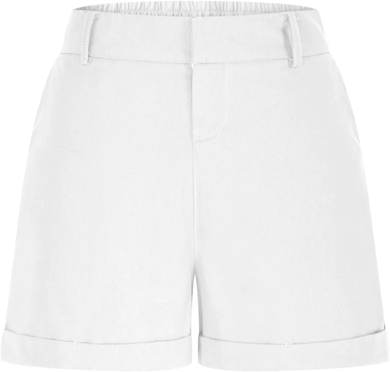 Women's Comfort Tailored Stretch Cotton Solid and Novelty Short Relaxed Fit Casual High Waist Pocketed Denim Shorts