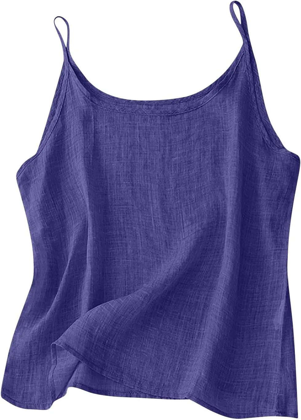 Womens Linen Tank Top Sleeveless Spaghetti Strap Top Casual Solid Color Tops Dressy Fashion Tops Summer Flowy Tank Top