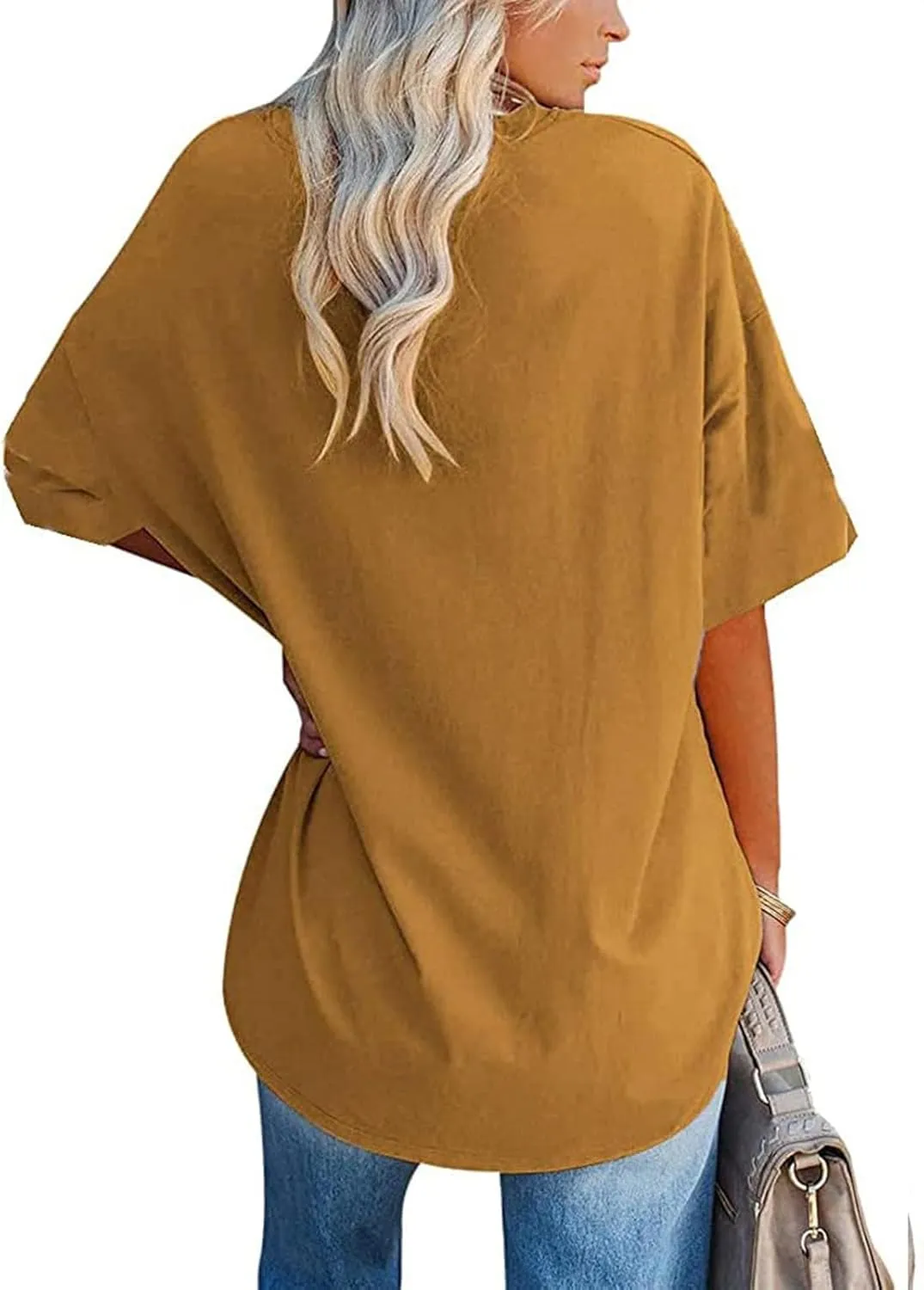 Women's Plus Size T Shirts Oversized Basic Tees Summer Short Sleeve Round Neck Loose Fit Comfy Tunic Tops